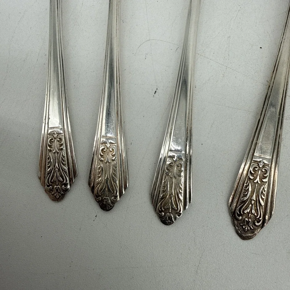 Vintage Royal Saxony Silverplate Dessert Forks 1930s Lot of 10